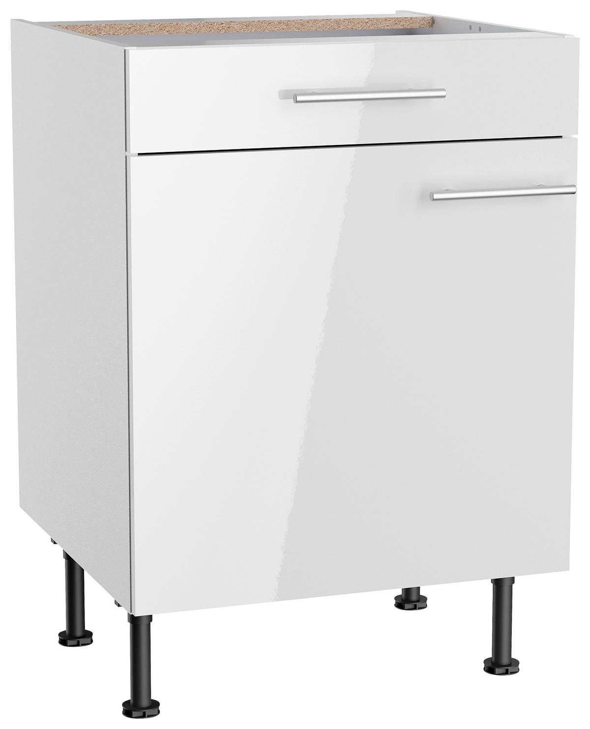 ECKKÜCHE 270/200 cm  in Weiß, Weiß Hochglanz  - Edelstahlfarben/Weiß Hochglanz, Basics, Holzwerkstoff/Metall (270/200cm) - Optifit