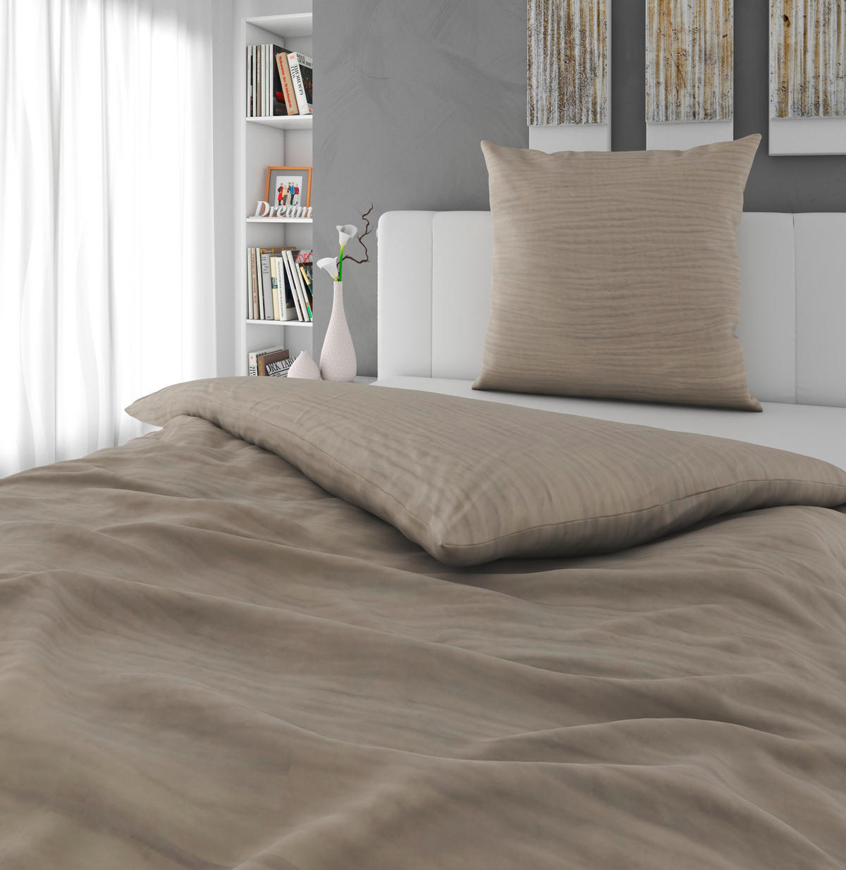 BETTWÄSCHE Musselin 155/220 cm  - Beige, Textil (155/220cm) - Novel