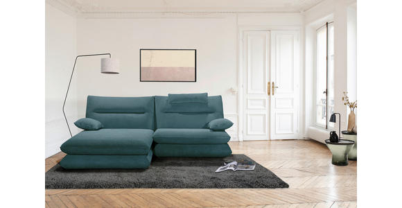 ECKSOFA Petrol Cord  - Petrol/Creme, KONVENTIONELL, Kunststoff/Textil (173/244cm) - Carryhome