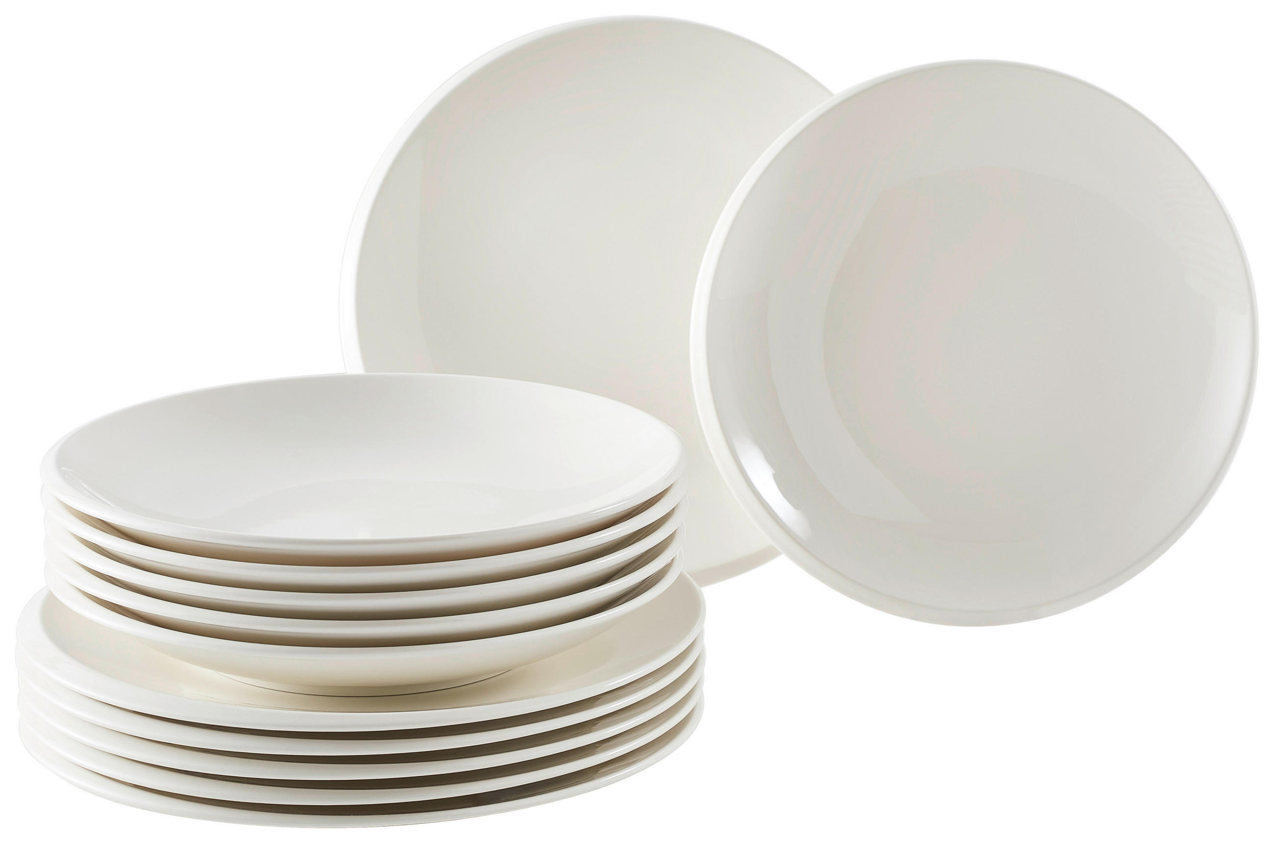 TAFELSERVICE Weiß New Moon 12-teilig  - Weiß, KONVENTIONELL, Keramik - Villeroy & Boch