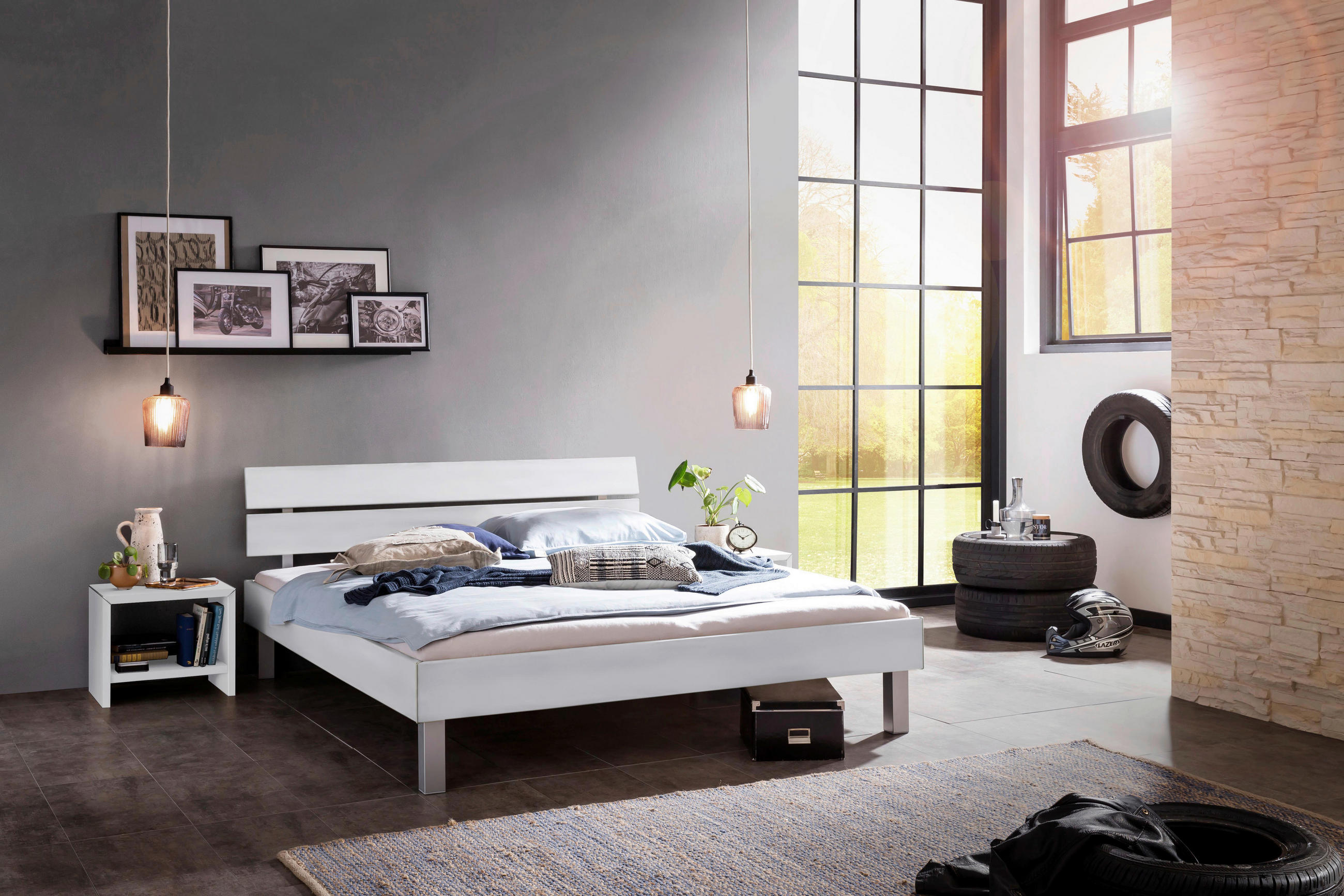 BETT 120/200 cm Weiß  - Weiß, Design, Metall (120/200cm) - Hasena