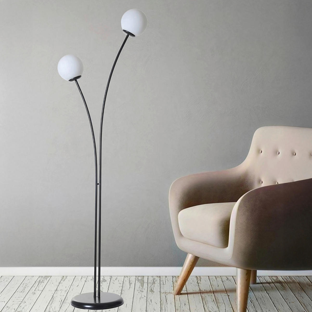 STEHLEUCHTE 50/165 cm    - Schwarz, Trend, Metall (50/165cm) - P & B