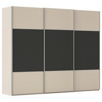 SCHWEBETÜRENSCHRANK 242/223/68 cm 3-türig Graphitfarben, Champagner  - Champagner/Alufarben, KONVENTIONELL, Holzwerkstoff/Metall (242/223/68cm) - Novel
