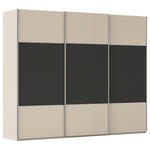 SCHWEBETÜRENSCHRANK 271/223/68 cm 3-türig Graphitfarben, Champagner  - Champagner/Alufarben, KONVENTIONELL, Holzwerkstoff/Metall (271/223/68cm) - Novel