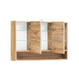 SPIEGELSCHRANK 100/64/20 cm  - Chromfarben/Eiche Wotan, Natur, Glas/Holzwerkstoff (100/64/20cm) - Xora