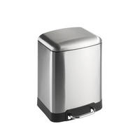 TRETEIMER 6 l  Metall  - Edelstahlfarben/Schwarz, Basics, Kunststoff/Metall (23/32/22,5cm) - Wenko