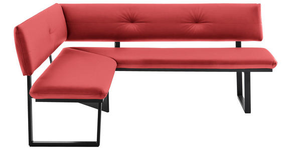 ECKBANK 150/190 cm in Rot - Rot/Schwarz, MODERN, Textil/Metall (150/190cm) - Cantus