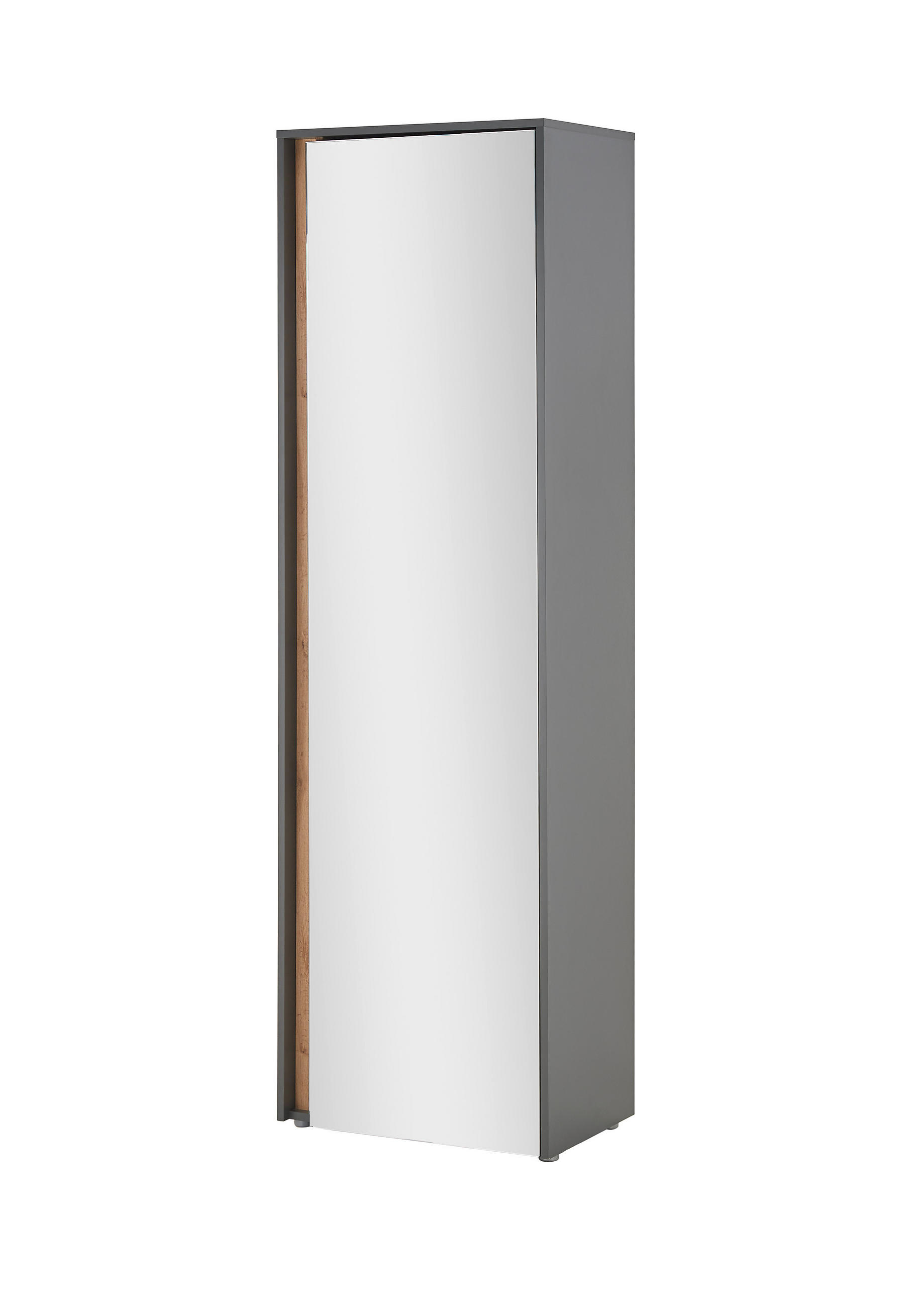 GARDEROBENSCHRANK  in 60/200/40 cm  - Anthrazit/Eiche Wotan, Design, Glas/Holzwerkstoff (60/200/40cm) - Modante
