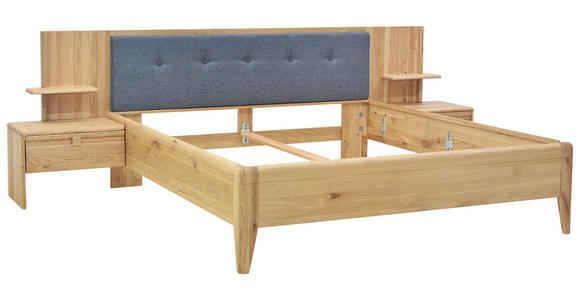 BETTANLAGE 180/200 cm  in Anthrazit, Wildeiche  - Wildeiche/Anthrazit, KONVENTIONELL, Holz/Textil (180/200cm) - Linea Natura