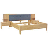 BETTANLAGE 180/200 cm  in Wildeiche, Anthrazit   - Wildeiche/Anthrazit, Konventionell, Holz/Textil (180/200cm) - Linea Natura
