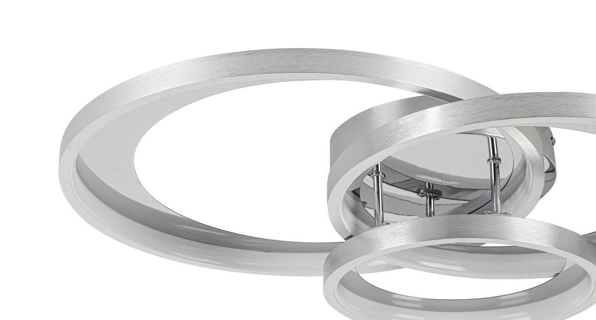 LED-DECKENLEUCHTE 54,2/46,8/11 cm    - Chromfarben/Alufarben, Design, Kunststoff/Metall (54,2/46,8/11cm) - Novel