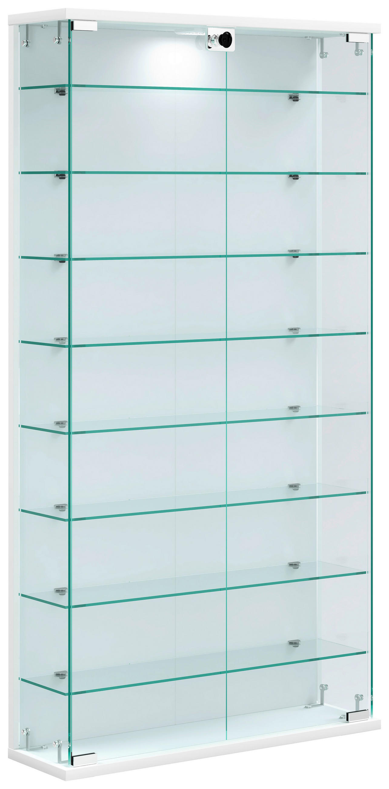 VITRINSKÅP  i vit  - vit/svart, Design, trämaterial/glas (59/114/17cm) - MID.YOU