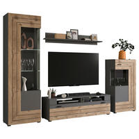 WOHNWAND 4-teilig  in  290/195/40 cm  - KONVENTIONELL, Glas/Holzwerkstoff (290/195/40cm) - MID.YOU