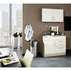 MINIKÜCHE 100 cm   in Creme  - Chromfarben/Eichefarben, MODERN, Holzwerkstoff/Metall (100cm) - Held