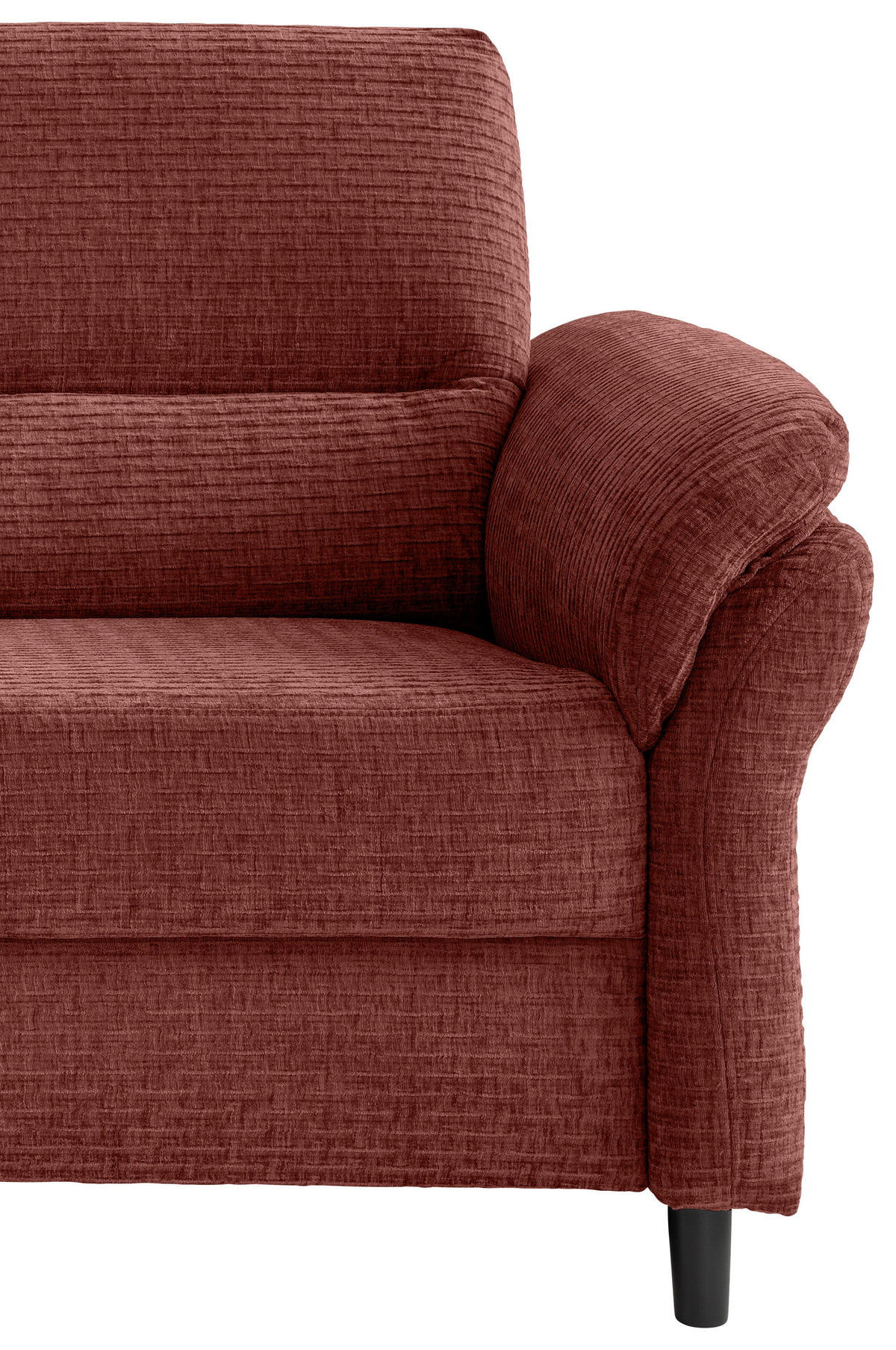 2-SITZER-SOFA Mikrofaser Koralle  - Koralle/Schwarz, MODERN, Holz/Textil (147/90/89cm) - Livetastic