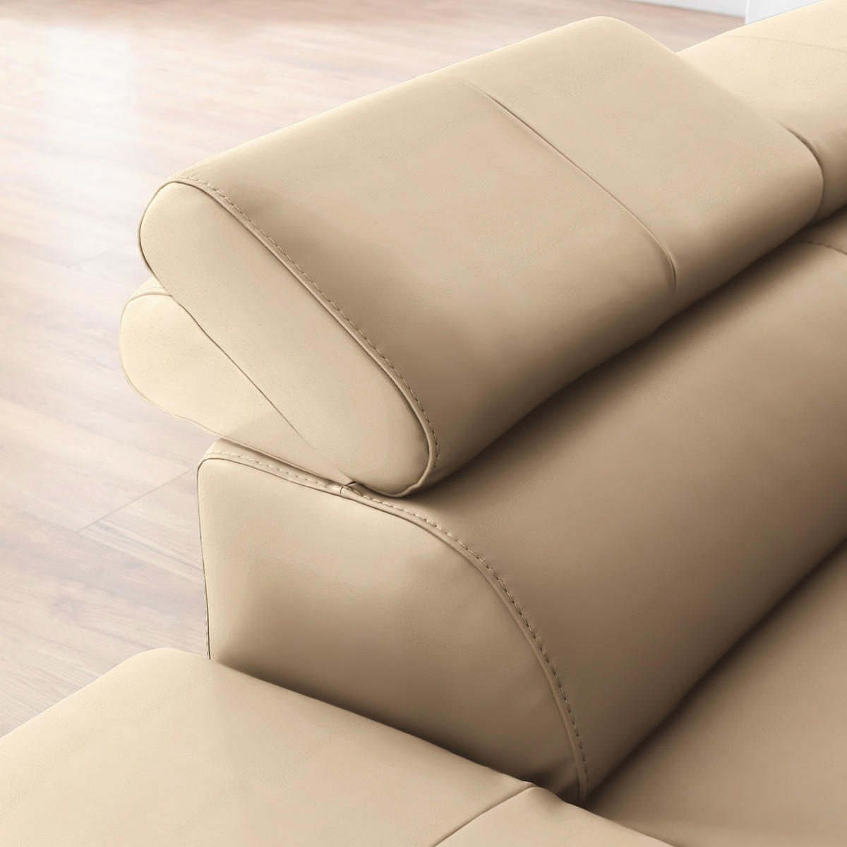 SAROKKANAPÉ textil, bőr bézs  - bézs/fekete, Design, bőr/textil (220/256cm) - Celina Home