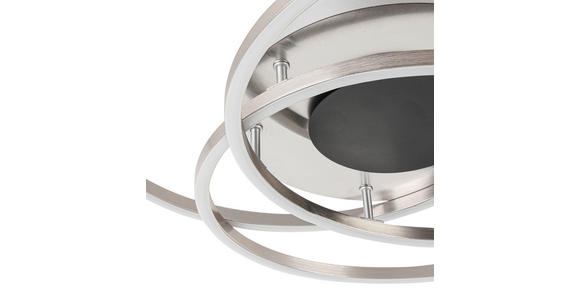 LED-DECKENLEUCHTE 50/8,5 cm - Schwarz/Nickelfarben, Design, Kunststoff/Metall (50/8,5cm) - Novel