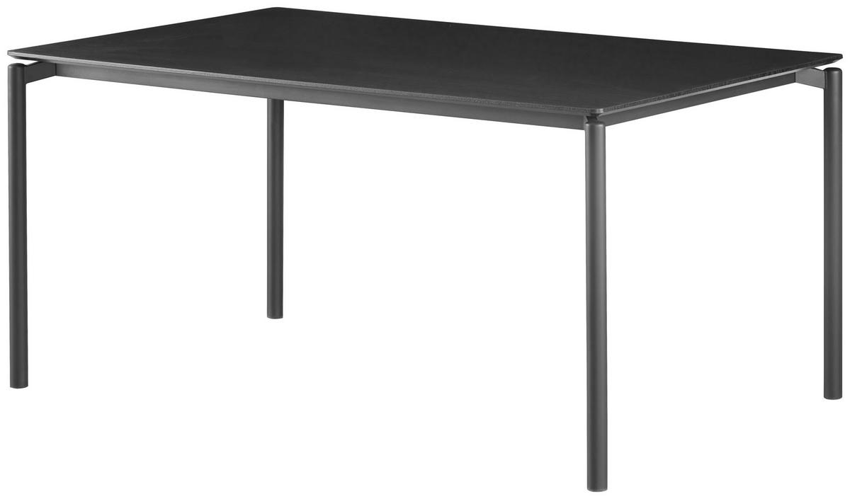 ESSTISCH rechteckig Schwarz  - Schwarz, KONVENTIONELL, Holzwerkstoff/Metall (160/76/90cm) - P & B