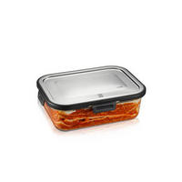 FRISCHHALTEDOSE MILO 1,5 L  - Edelstahlfarben/Transparent, KONVENTIONELL, Glas/Kunststoff (23,2/17,7/7,5cm) - Gefu