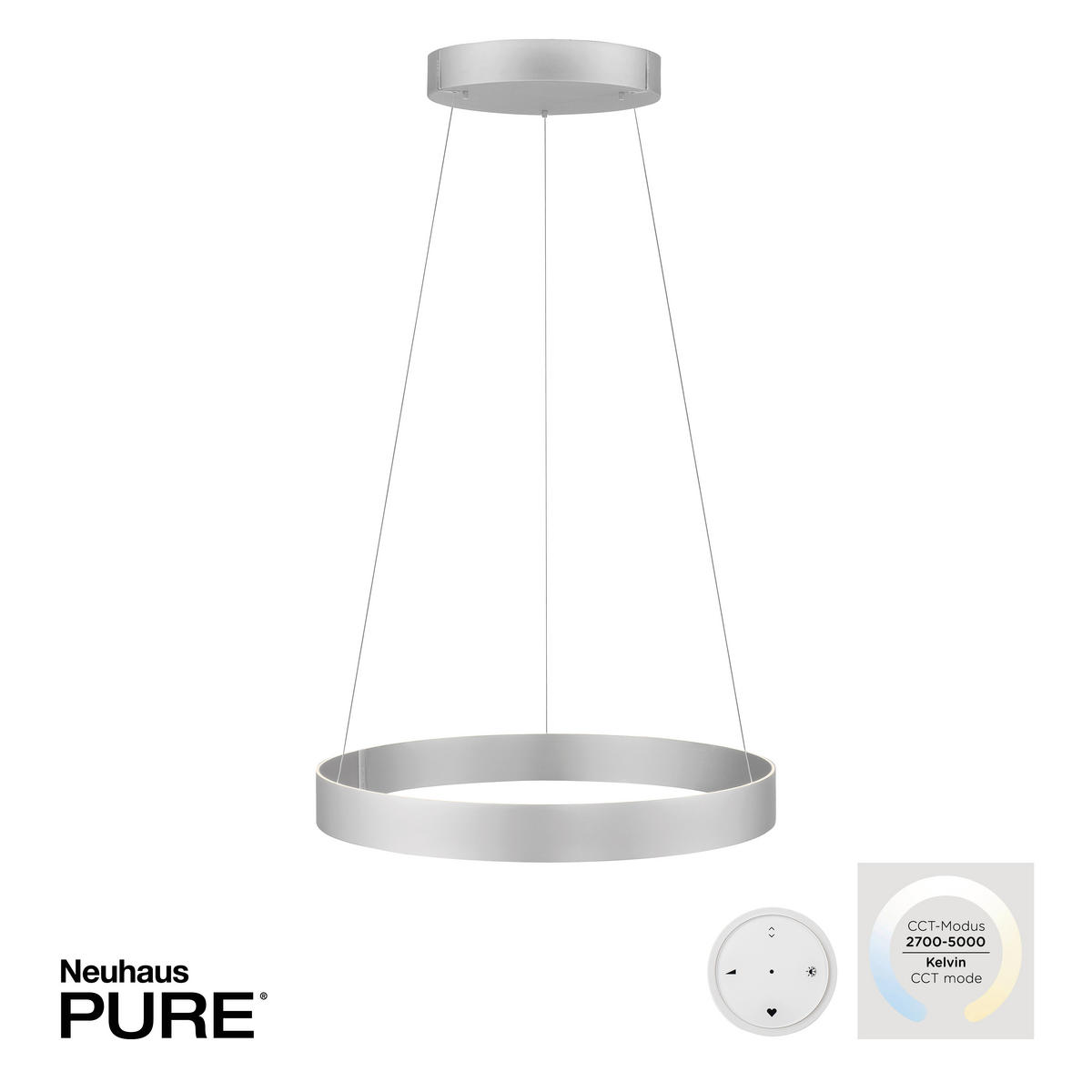 LAMPĂ SUSPENDATĂ CU LED 70/350 cm  - culoare aluminiu, Design, plastic/metal (70/350cm)
