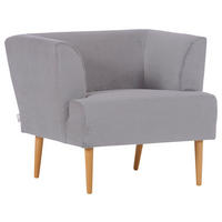 SESSEL in Cord Grau  - Buchefarben/Grau, Design, Holz/Textil (85/71/80cm) - Hom`in