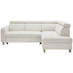 ECKSOFA Weiß Samt  - Weiß/Bronzefarben, Design, Holz/Textil (261/206cm) - Venda