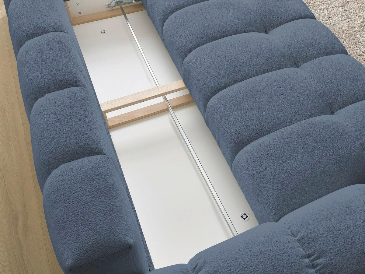 SCHLAFSOFA EVEREST  mit Armteil links, Armteil rechts Flachgewebe Dunkelblau  - Schwarz/Dunkelblau, MODERN, Kunststoff/Textil (278/115/90cm) - Livetastic