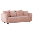 SCHLAFSOFA Flachgewebe Altrosa  - Schwarz/Altrosa, KONVENTIONELL, Kunststoff/Textil (250/74/108cm) - Carryhome
