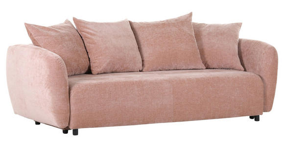 SCHLAFSOFA Flachgewebe Altrosa  - Schwarz/Altrosa, KONVENTIONELL, Kunststoff/Textil (250/74/108cm) - Carryhome