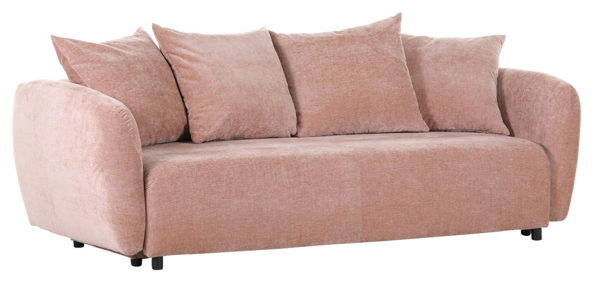 SCHLAFSOFA in Flachgewebe Altrosa  - Schwarz/Altrosa, Konventionell, Kunststoff/Textil (250/74/108cm) - Carryhome