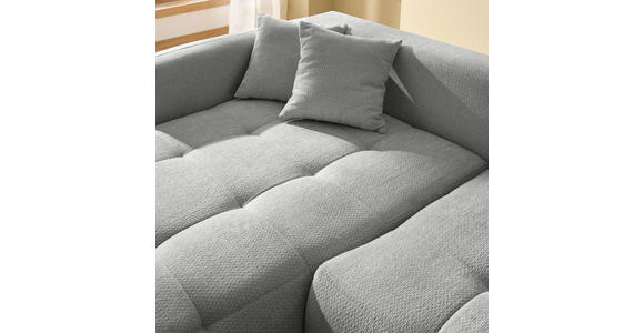 ECKSOFA in Chenille Grau  - Schwarz/Grau, MODERN, Kunststoff/Textil (172/276cm) - Hom`in