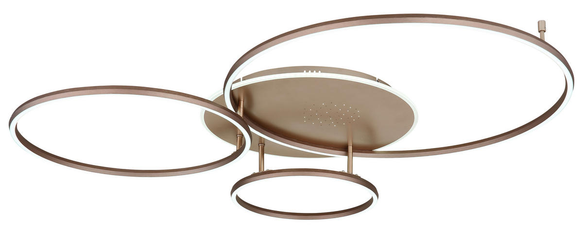 LED-DECKENLEUCHTE Glintia 116,6/86,4/13 cm  - Champagner/Opal, Design, Kunststoff/Metall (116,6/86,4/13cm) - Globo