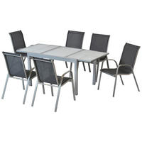 GARTENSET Aluminium  - Silberfarben/Grau, MODERN, Textil/Metall - Gardenson