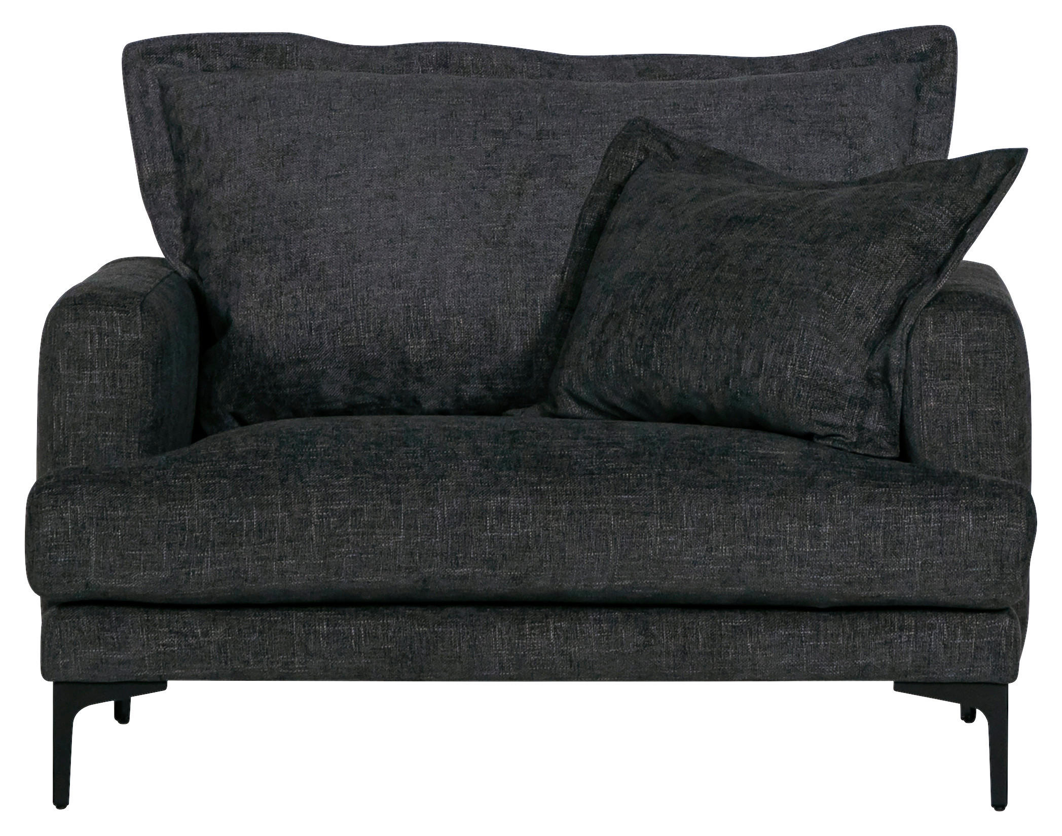 FÅTÖLJ i trä, textil mörkgrå  - mörkgrå/svart, Klassisk, trä/textil (115/92/98cm) - Novel