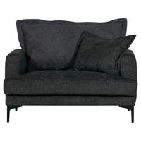 FÅTÖLJ i trä, textil mörkgrå  - mörkgrå/svart, Klassisk, trä/textil (115/92/98cm) - Novel