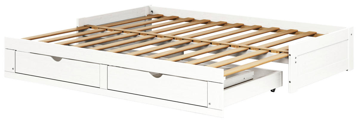 AUSZIEHBETT 206/100 cm  in Weiß  - Naturfarben/Weiß, MODERN, Holz/Holzwerkstoff (206/100cm) - MID.YOU