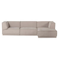 ECKSOFA Manu in Chenille Naturfarben  286/160 cm  - Schwarz/Naturfarben, MODERN, Kunststoff/Textil (286/160cm) - Livetastic