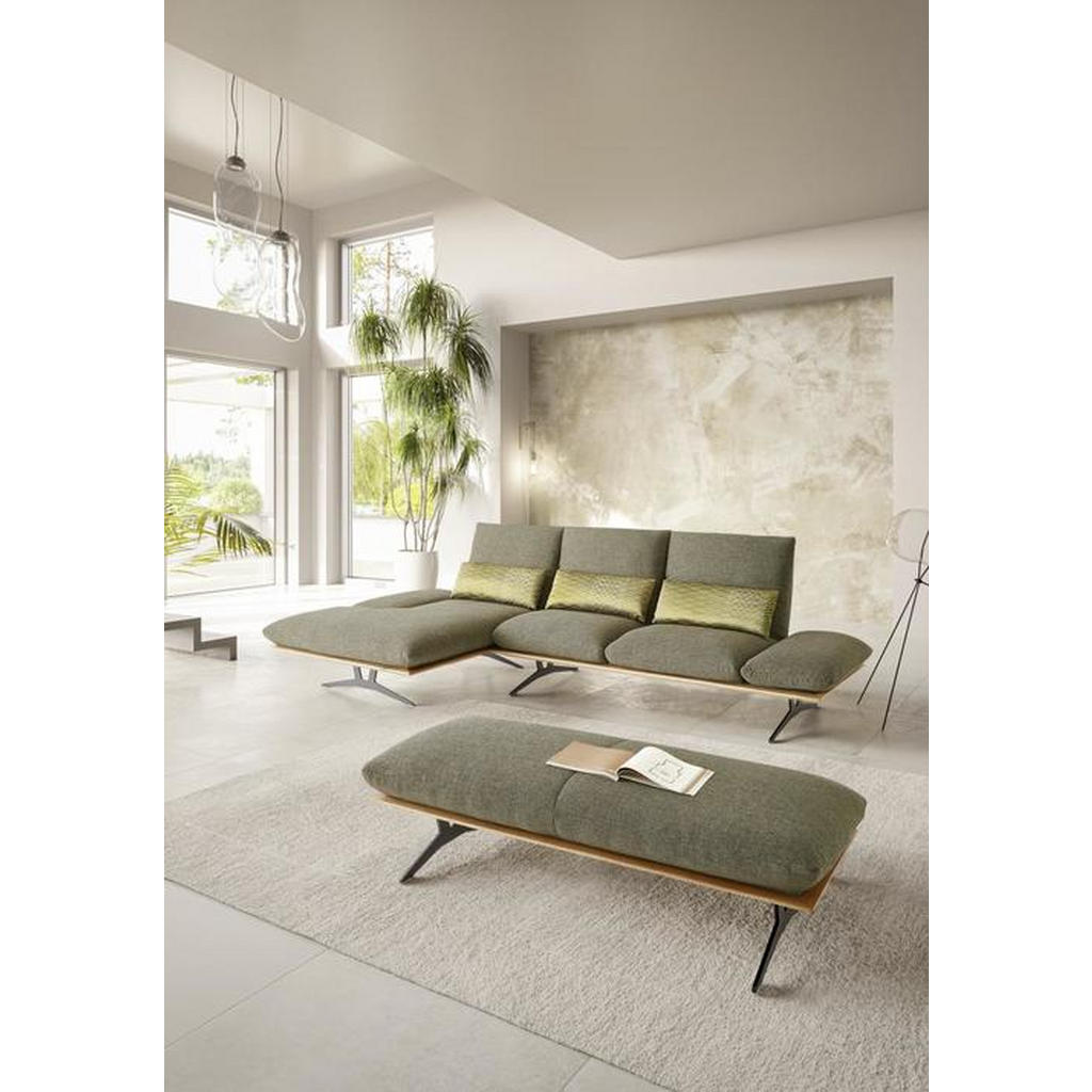Thumbnail - Dieter Knoll Ecksofa Formia, Grün, Holz, Textil, Wildeiche, massiv, 4-Sitzer, L-Form, 314x159 cm, Goldenes M, Typenauswa...