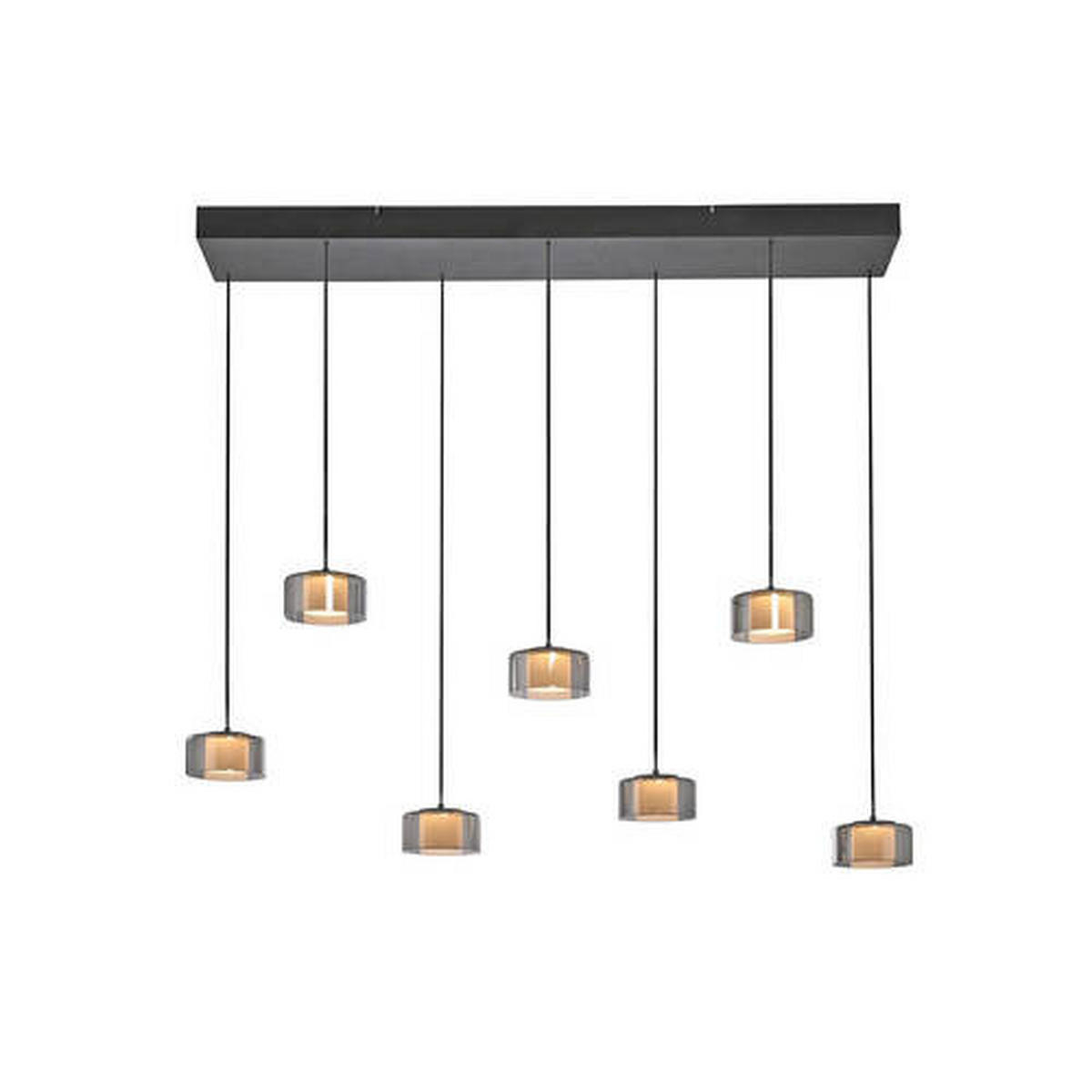ZÁVĚSNÉ LED SVÍTIDLO, 126/21/180 cm  - černá, Design, kov/plast (126/21/180cm)