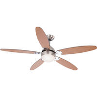 DECKENVENTILATOR Rolan 132/40,6 cm   - Buchefarben/Graphitfarben, KONVENTIONELL, Glas/Holz (132/40,6cm) - Globo