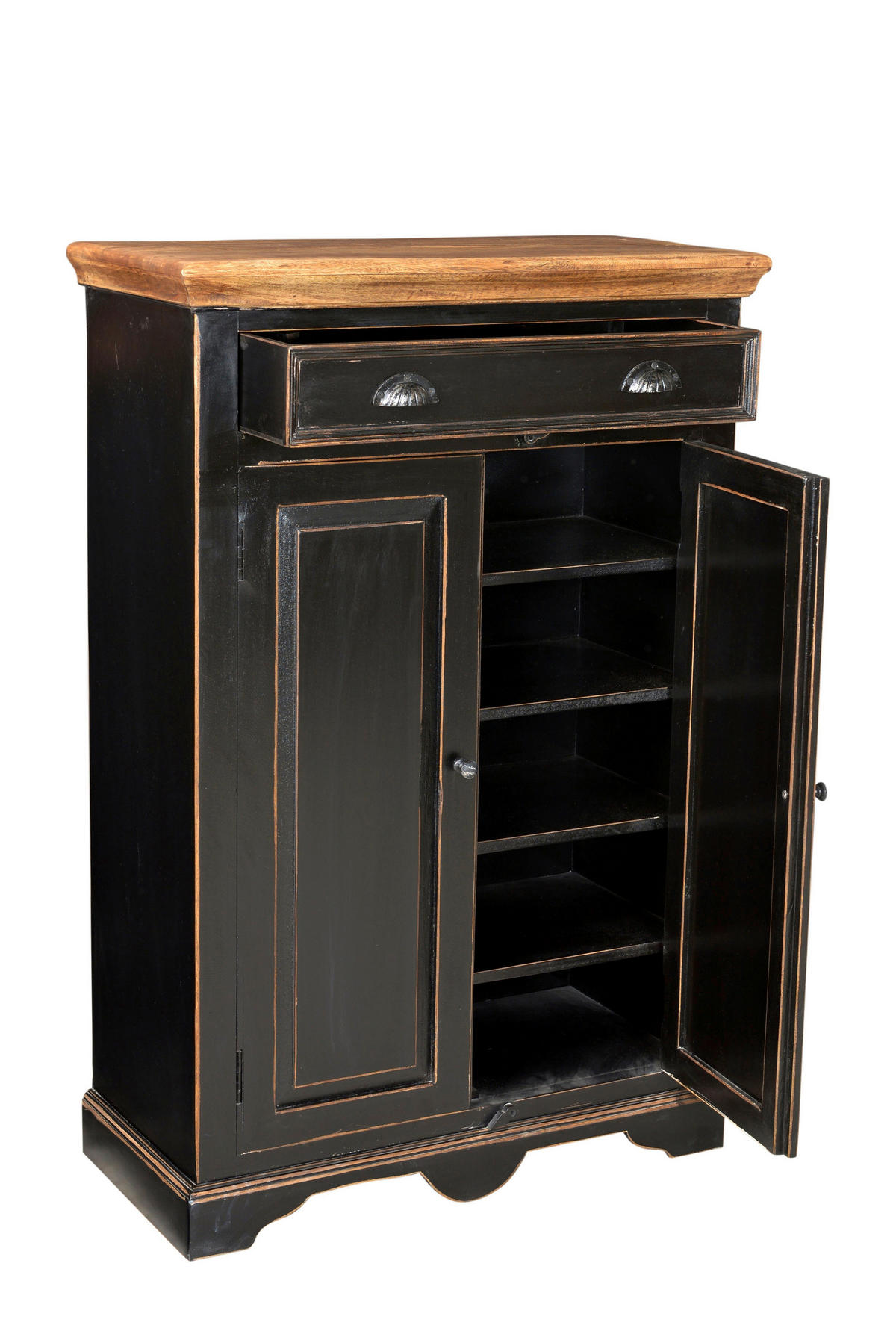 HIGHBOARD  80/120/38 cm 1 Schublade(n)  - Schwarz/Honig, Design, Holz/Holzwerkstoff (80/120/38cm) - MID.YOU