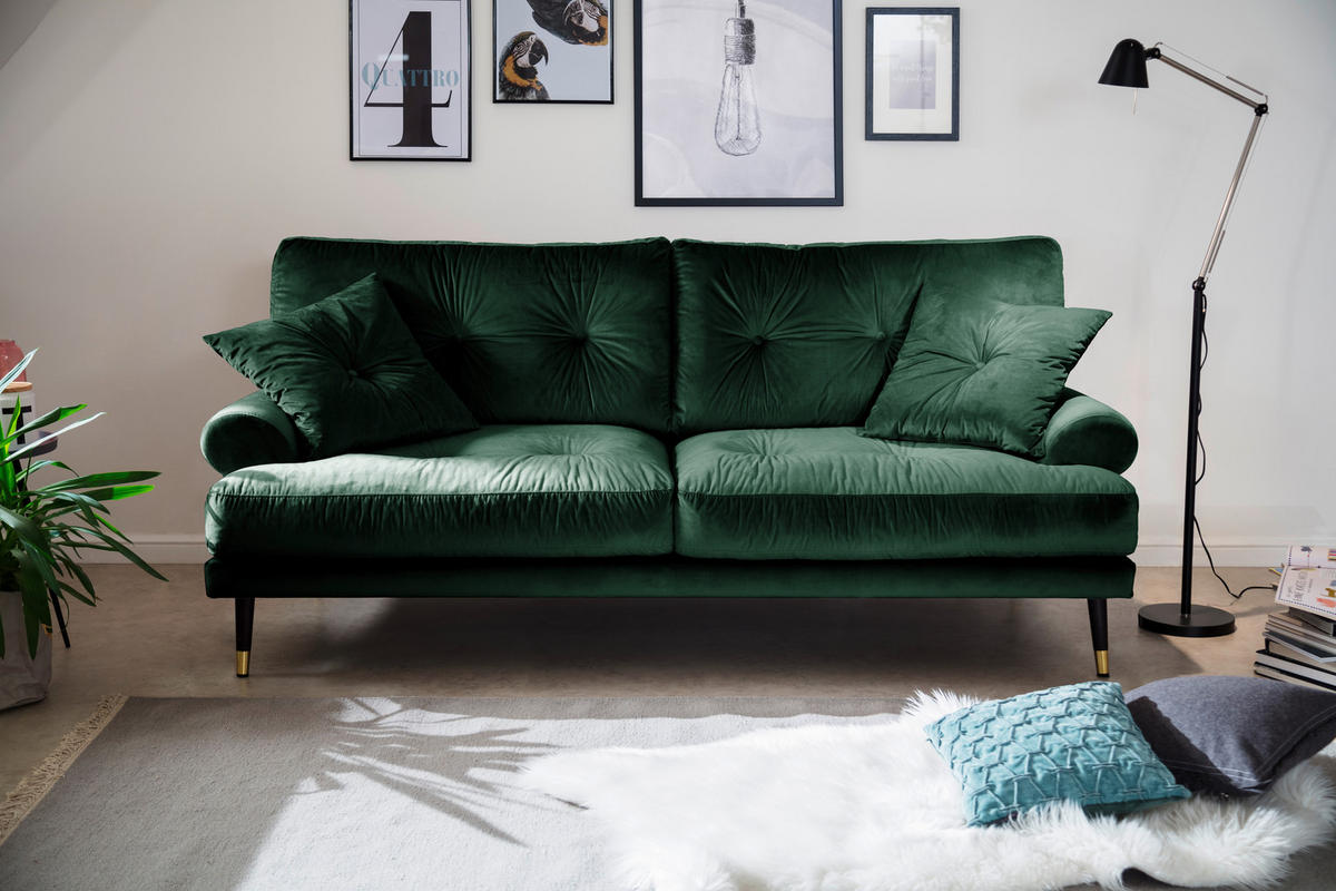 2-SITZER-SOFA TOKIO-2S SOFA Samt Grün  - Grün, MODERN, Textil (180/89/100cm) - MID.YOU