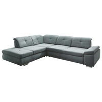 ECKSOFA in Mikrofaser Alufarben  - Chromfarben/Alufarben, Design, Textil/Metall (260/312cm) - Beldomo Style