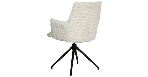 ARMLEHNSTUHL  in Eisen Mikrofaser, Teddystoff  - Beige/Schwarz, Design, Textil/Metall (59/90/62,5cm) - Novel