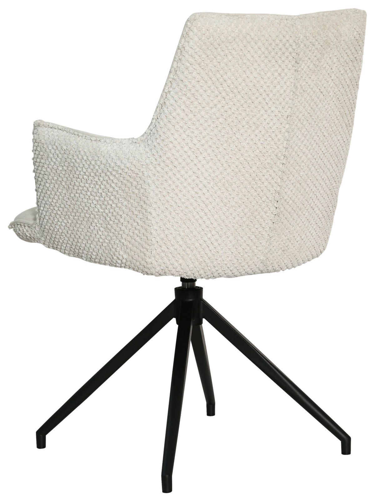 ARMLEHNSTUHL  in Eisen Mikrofaser, Teddystoff  - Beige/Schwarz, Design, Textil/Metall (59/90/62,5cm) - Novel