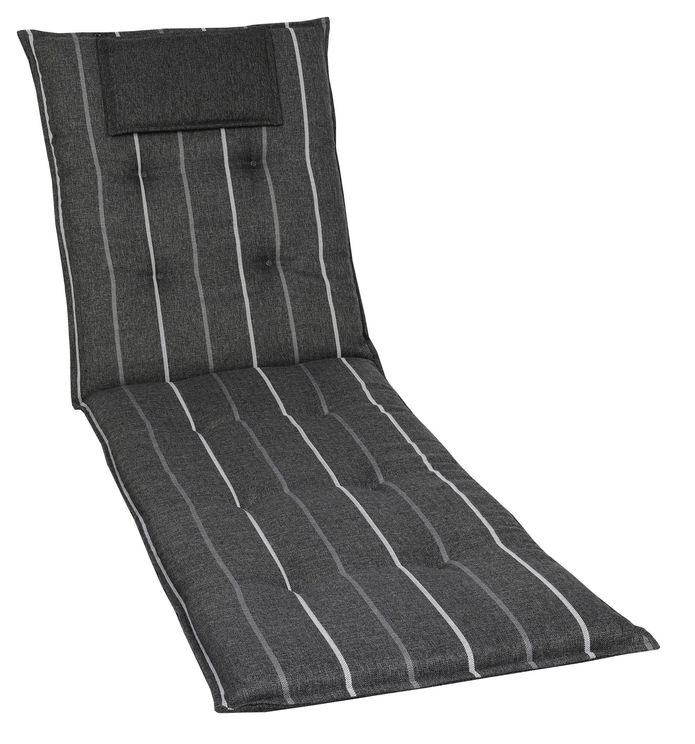 LIEGENAUFLAGE Streifen  - Anthrazit/Grau, Design, Textil (60/7/190cm)