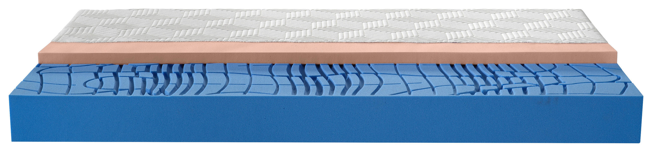 GELSCHAUMMATRATZE 90/200 cm, Höhe ca.: 22 cm, H3 = fest, 7-Zonen - Weiß, Basics, Textil (90/200cm) - Dieter Knoll