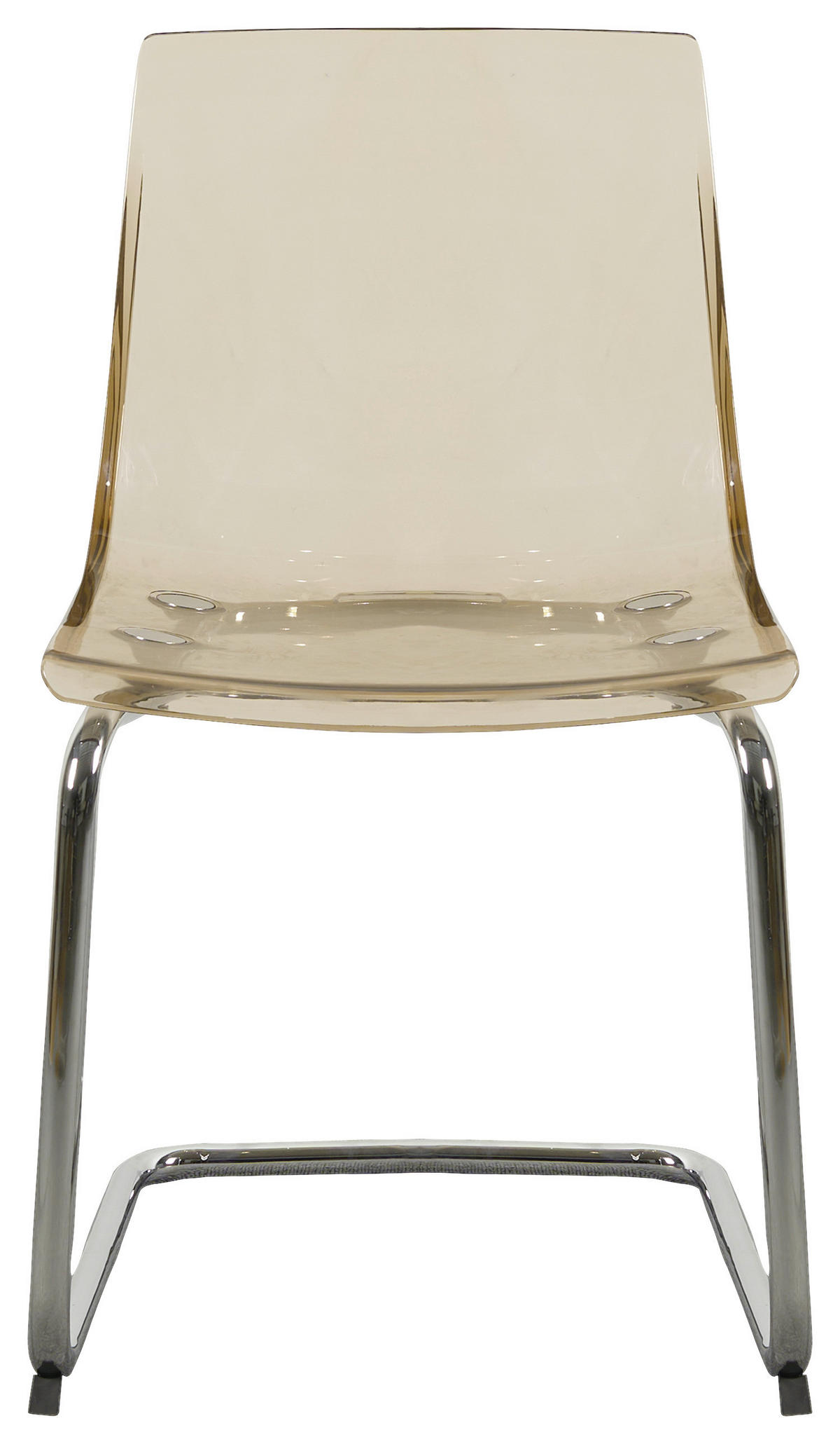 STUHL - Chromfarben/Hellbraun, Design, Kunststoff/Metall (48/86/50cm) - Stylife