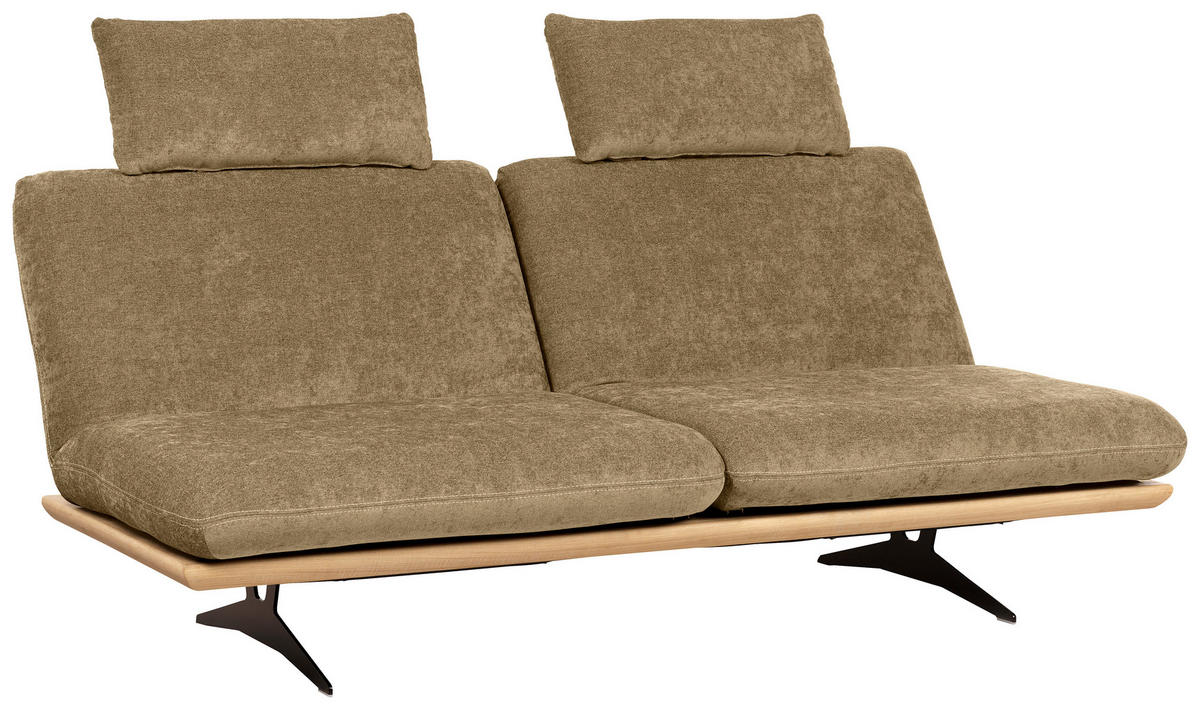 ZOFA S POSTELJNO FUNKCIJO,  svetlo zelena les, tekstil  - črna/bež, Design, kovina/tekstil (204/92/90cm) - Dieter Knoll