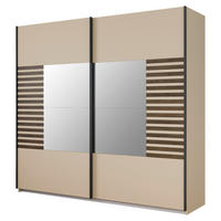 SCHWEBETÜRENSCHRANK in Champagner, Eiche dunkel  - Eiche dunkel/Champagner, Modern, Holzwerkstoff/Metall (226/210/62cm) - Rauch Möbel